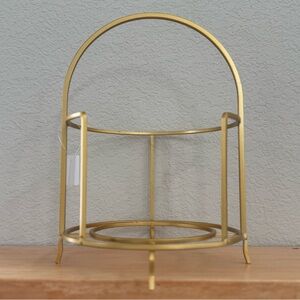New! Crate&Barrel Stainless Steel Appetizer Plate Stand in Gold Finish